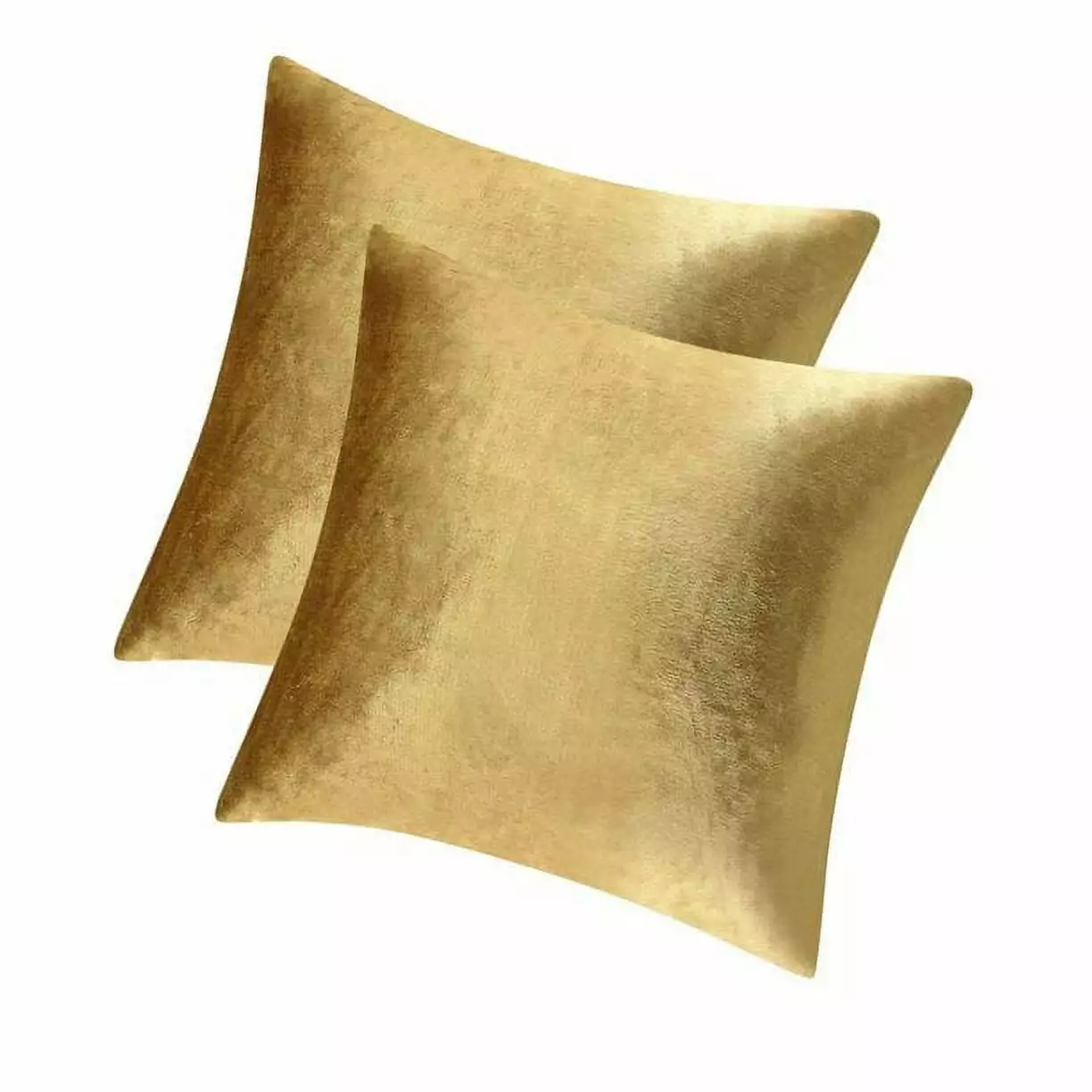 ISHANTECH Gold Velvet Decorative Throw Pillow Covers Sofa Bed 2 Pack Soft Cushion Cover 18x18