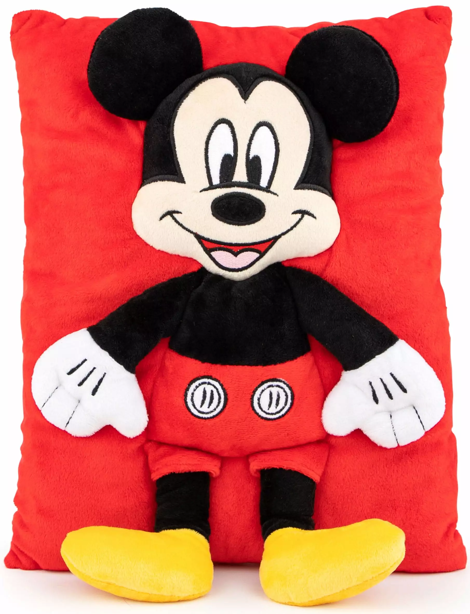Disney Mickey Moutilize Red 3D Snuggle Pillow 100% Velboa Microfiber Jay Franco