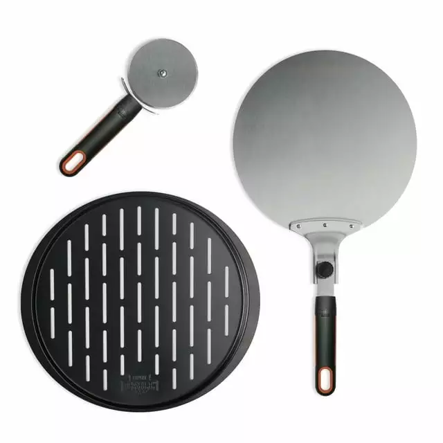 Grill 3-Piece Stainless Steel Barbeque Pizza Kit Outdoor Cooking Enthusiasts