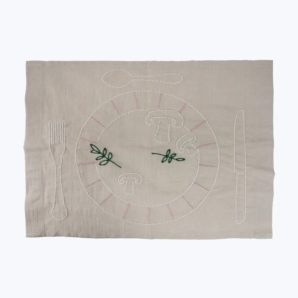 Woven Placemat Vegetables and Rose Plates Placemats