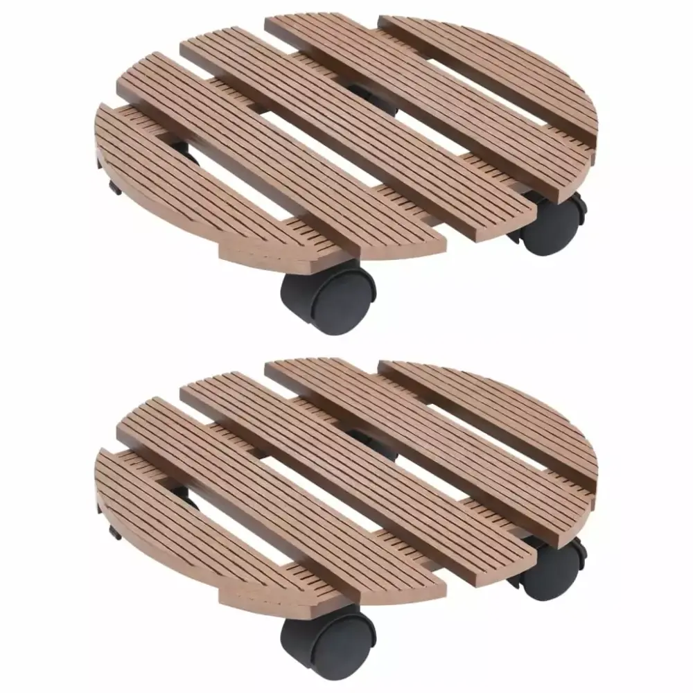 Plant Trolleys 2 Pack Brown WPC 11.8x3 Garden Yard 11