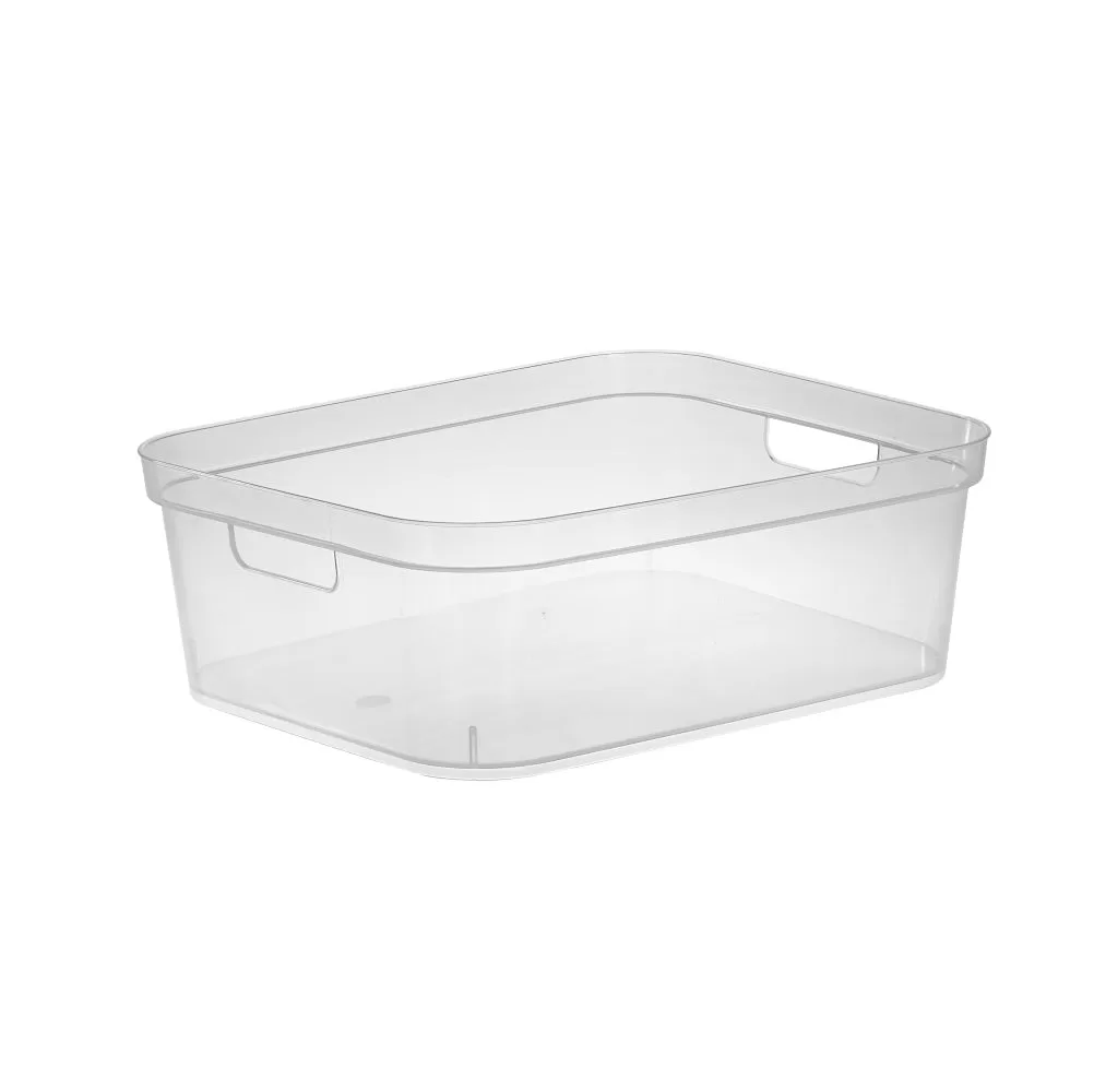 Sterilite 13248608 Short Storage Bin Polypropylene Clear Space Saving Container