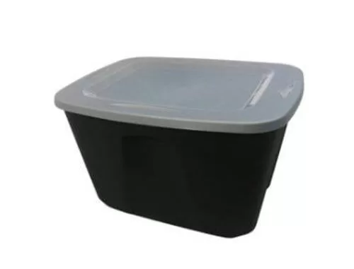 Homz 6618BKTS.08 Tote 18 Gallon 23.5 x 17.5 x 15.5 Black Durable Plastic Container