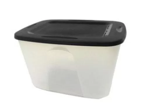 Homz 6618CLBK.08 Tote 18 Gallon 23.5 x 17.5 x 15.5 Clear Black Plastic Container