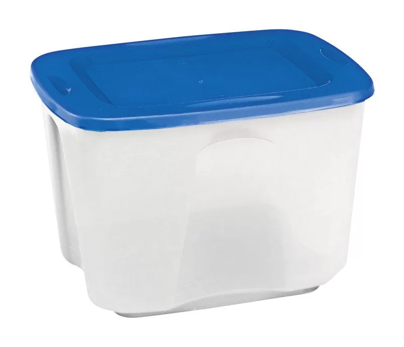 Homz 6618CLBL.08 Stackable Storage Tote Plastic 18 Gallon Clear Durable Bin