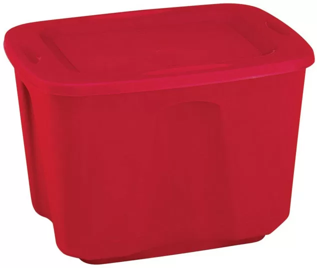 Homz 6618MXR.08 Plastic Storage Tote Red 18 Gallon Capacity Durable Container