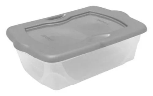 Homz 7702CLTS.08 Storage Tote 12 Quart Titanium Clear Compact Plastic Bin