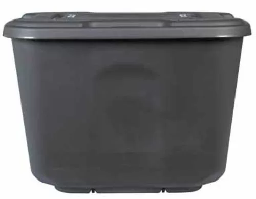 Homz 6510RMC.10 10 Gallon Metallic Charcoal Storage Tote 19.25 x 14 x 13.5 Inches Plastic Container