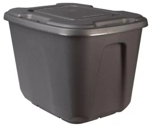 Homz 6518RMC.08 18 Gallon Metallic Charcoal Storage Tote Stackable Plastic Bin Home or Office