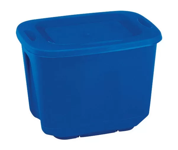 Homz 6610DWBL.10 Stackable Blue Storage Tote 10 Gallon Plastic Container Home Organization