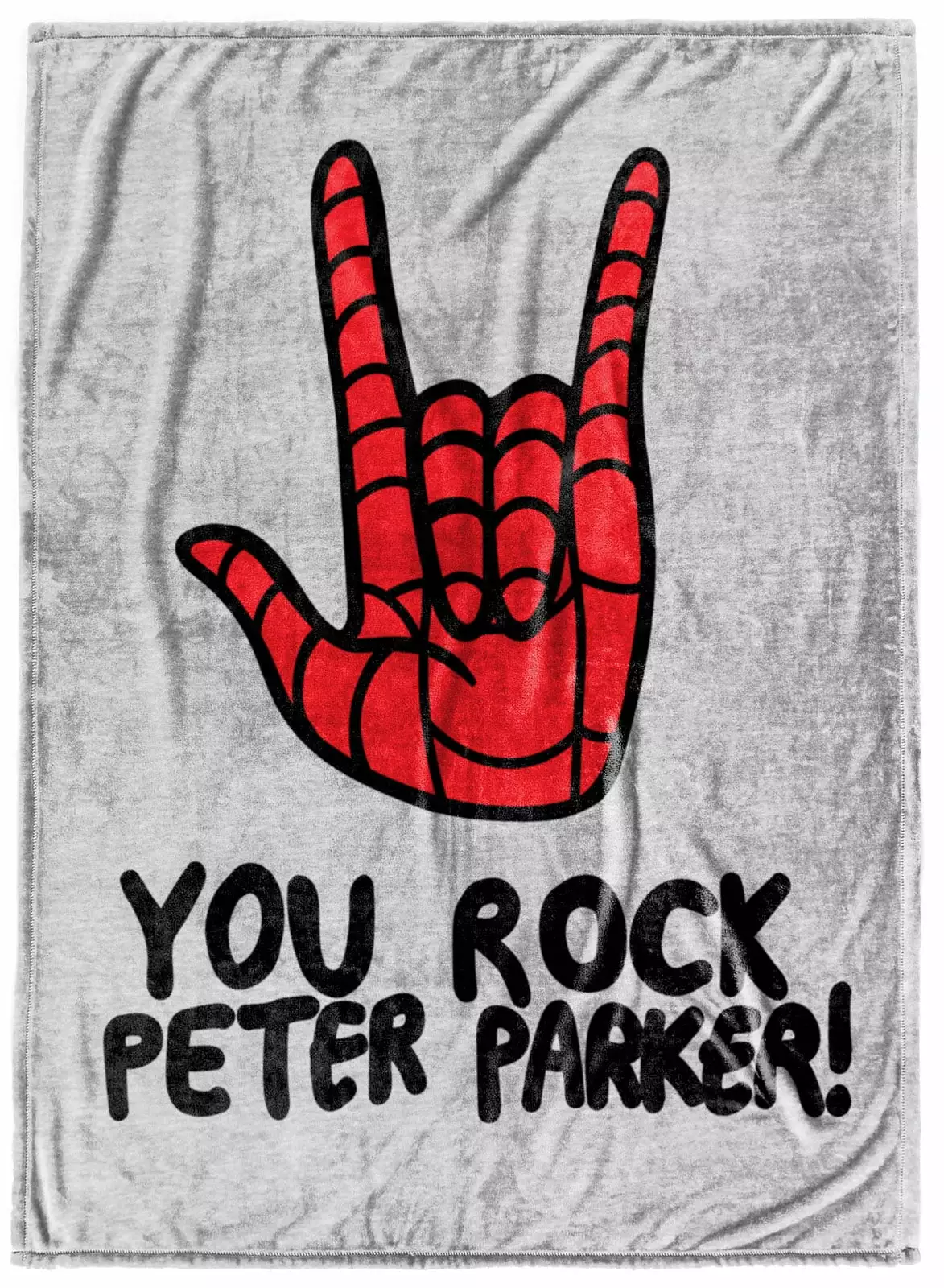 Spiderman You Rock Peter Parker Grey 50x70 Silk Touch Throw 100% Microfiber Jay Franco