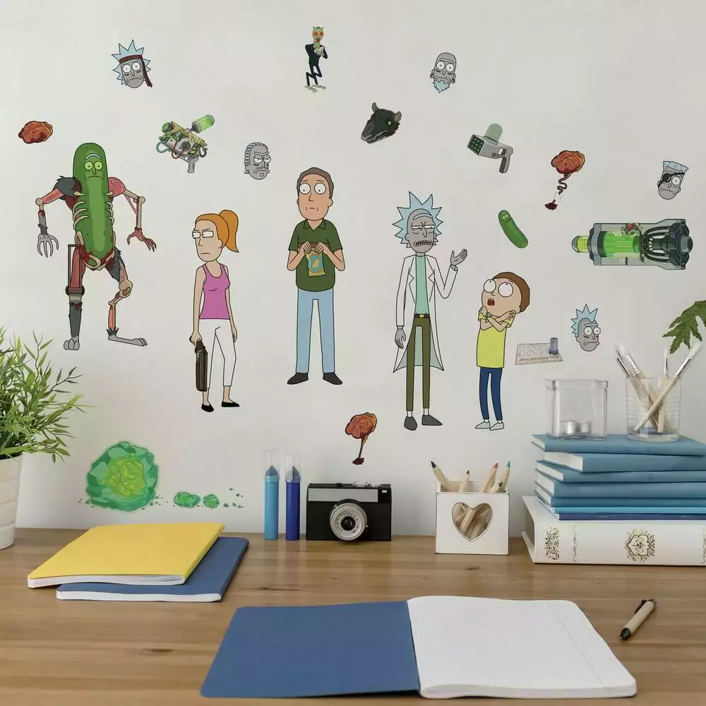 Rick and Morty Peel and Stick Wall Decals Cartoon TV Show Removable Wall Art Bedroom Living Room RoomMates