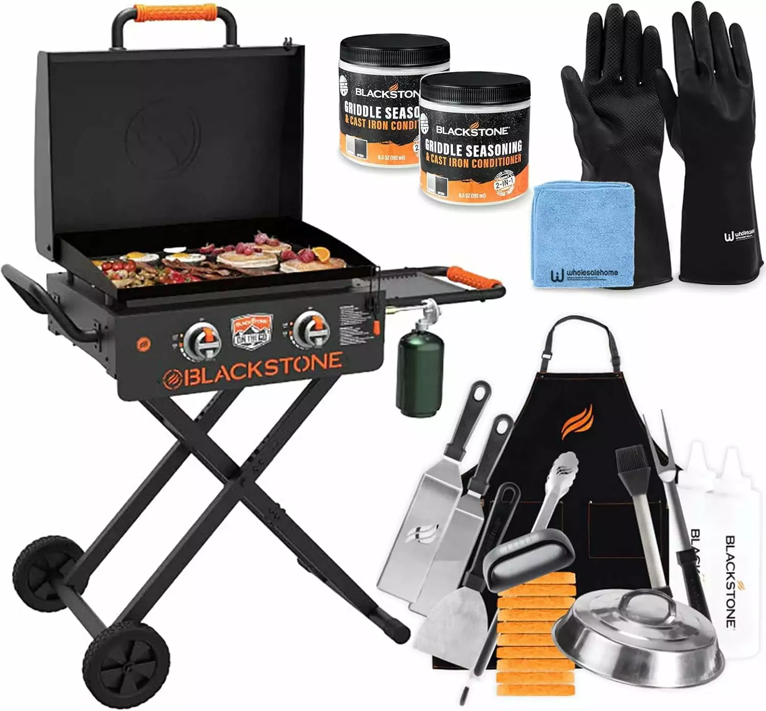 22 Inch Blackstone Griddle Hood and Grill Stand - Foldable Outdoor Flat Top Grill Propane Travel-friendly Gas Grill