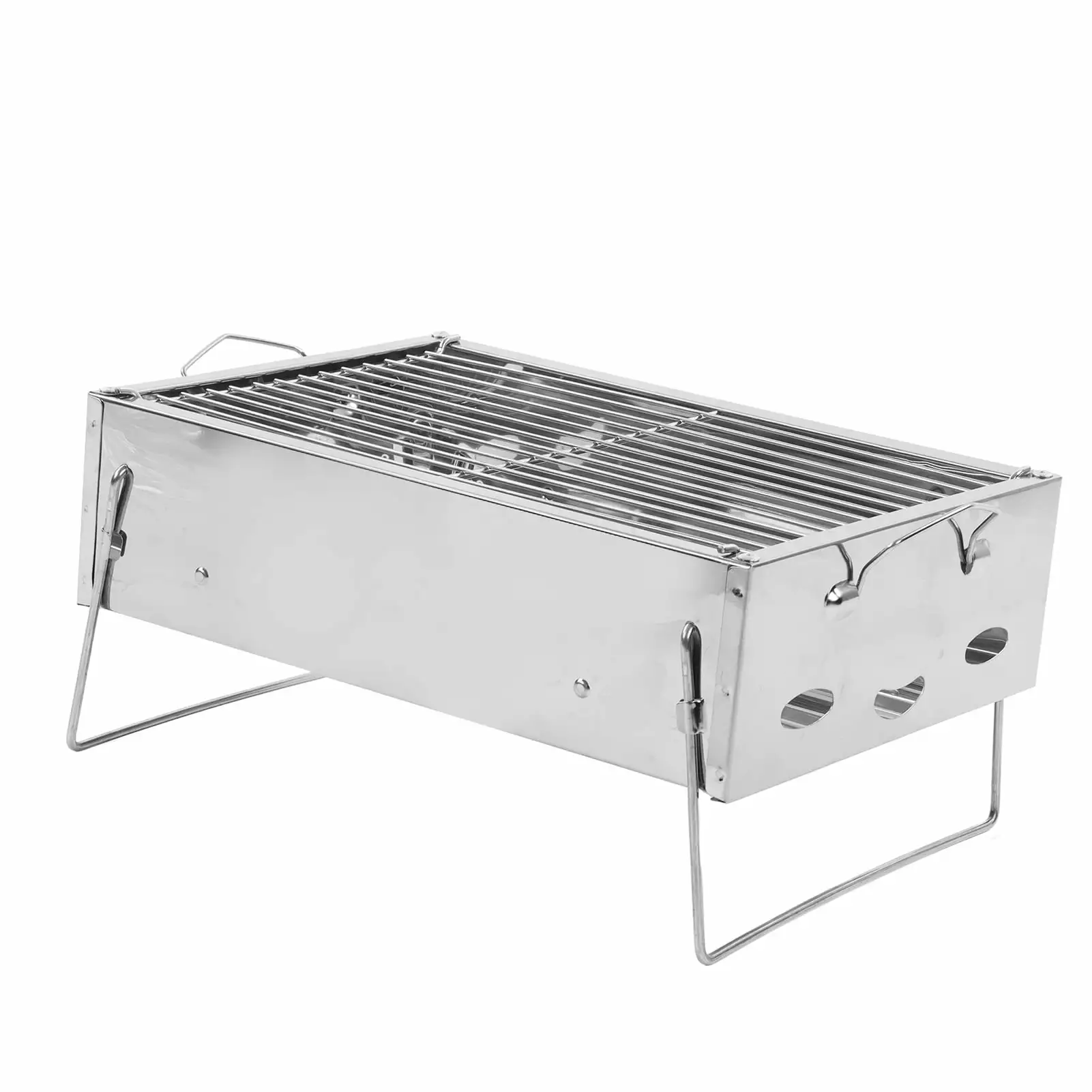 2024 Outdoor Barbecue Grill Foldable Charcoal Stainless Steel BBQ Picnic Camping Cooking Big Sale Binzhouyixin