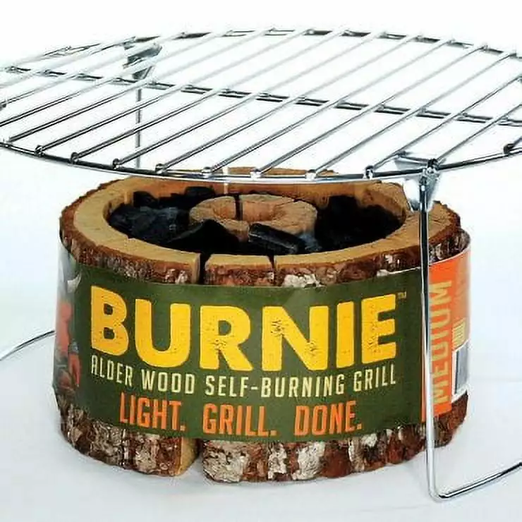 Burnie-Q Folding Grate All Wood Self-Burning Grill Outdoor Cooking Burnie Grill
