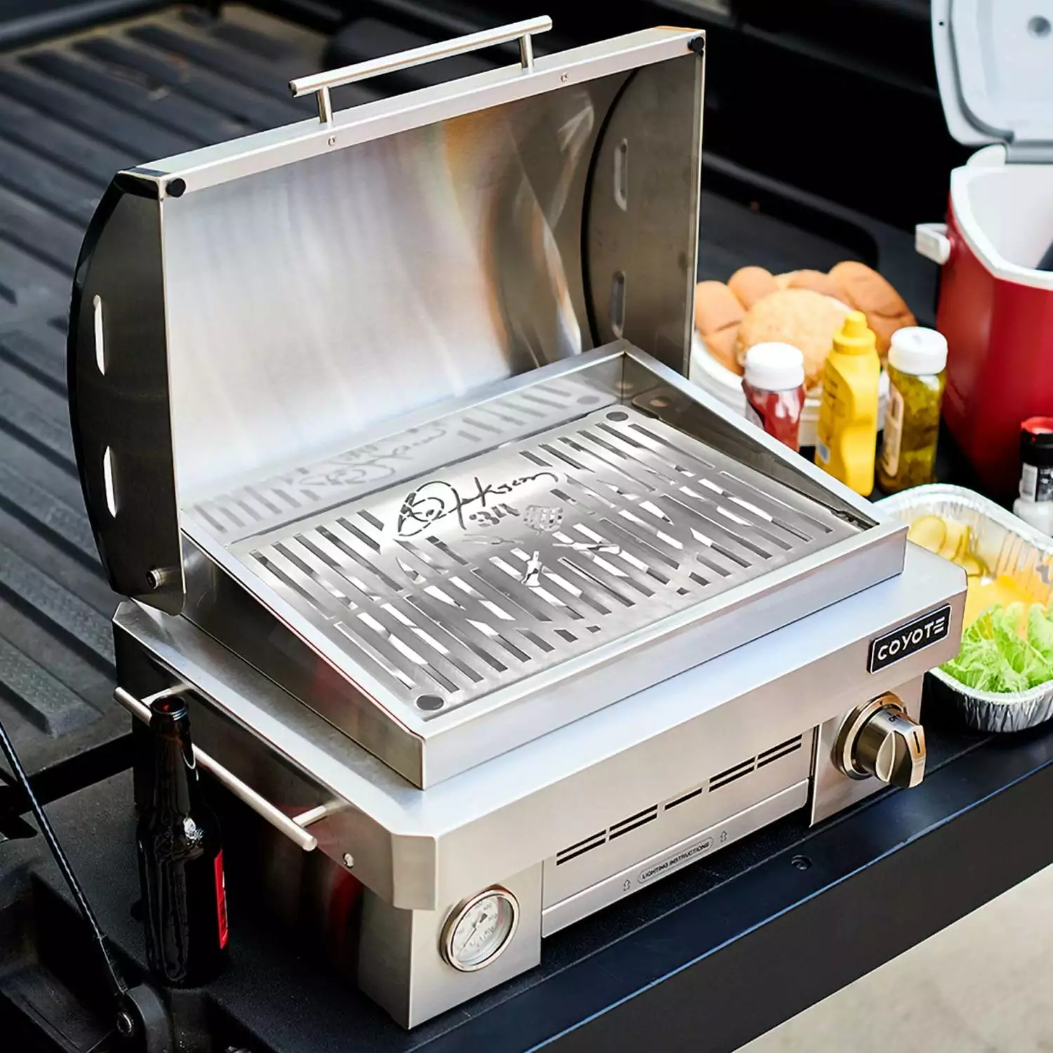 Coyote Travel-Friendly Propane Gas Grill Bo Jackson Signature Grates