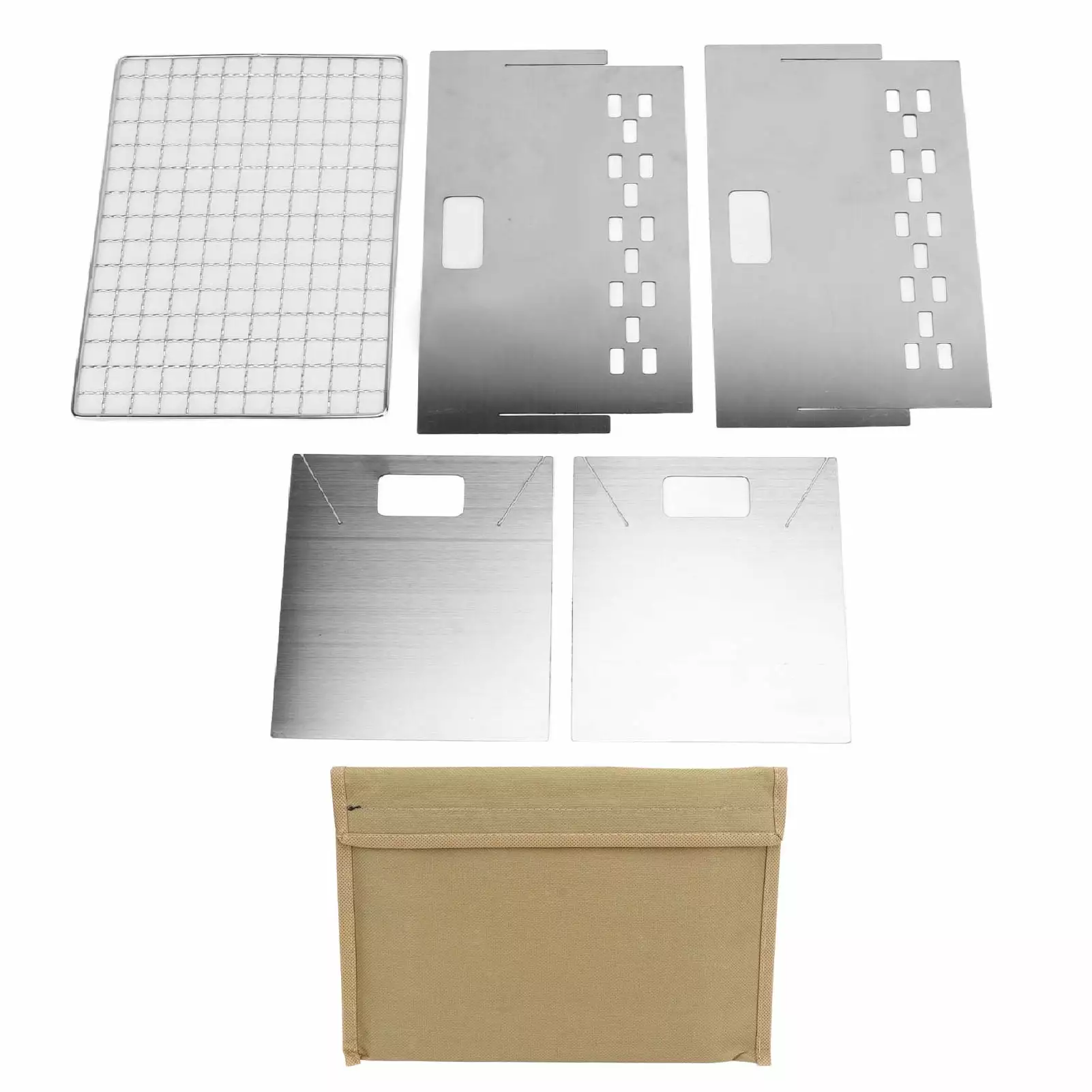 Folding Charcoal BBQ Grill Stainless Steel Mini Detachable Travel-friendly Barbecue Grill Outdoor Camping minggaowujinzhipin