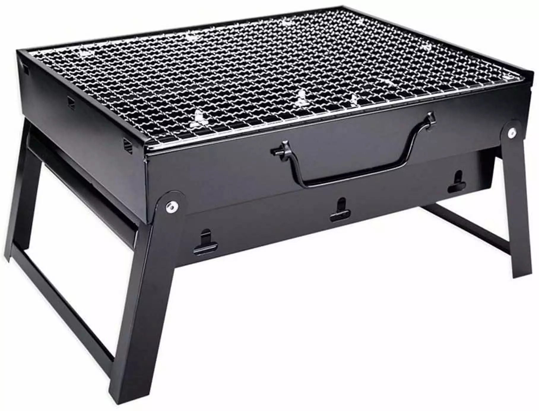 Home Travel-friendly Charcoal Grill Stainless Steel Folding BBQ Outdoor Cooking Camping Hiking Picnics 14x10.5x7.8 inches ...