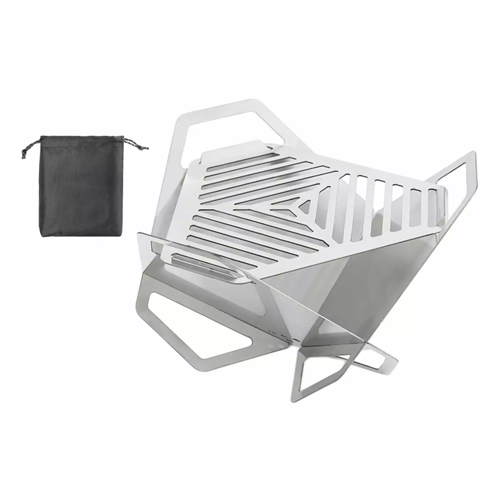 Camping Grill Mini Storage Bag Detachable Wood Burning Stainless Steel Garden Cooking Outdoor Camping Patio simhoa