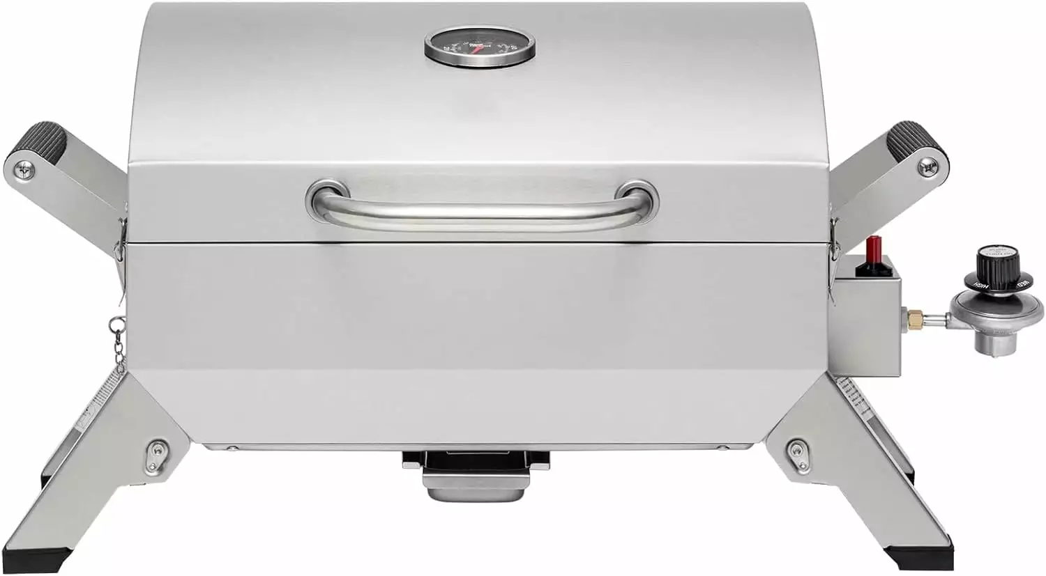 Stainless Steel Travel-friendly Grill Two Handles and Travel Locks 10000 BTU Tabletop Propane Gas Grill Picnic Cookout GT2...