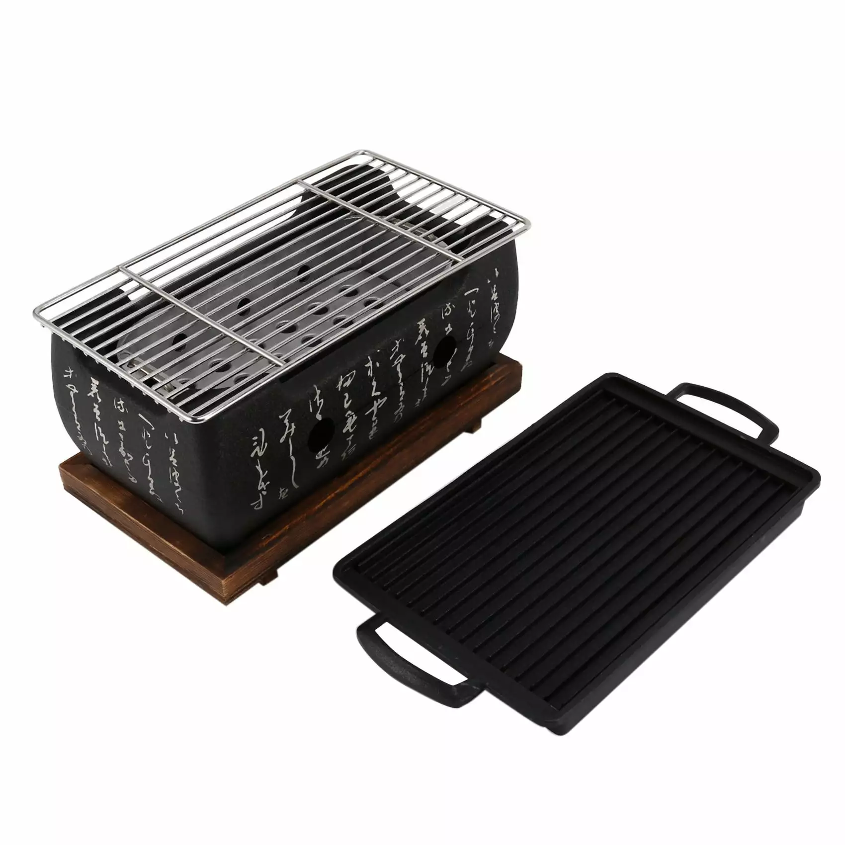 2-4 People Japanese Barbecue Grill Travel-friendly Charcoal Stove Non-Stick Baking Tray Trjgtas