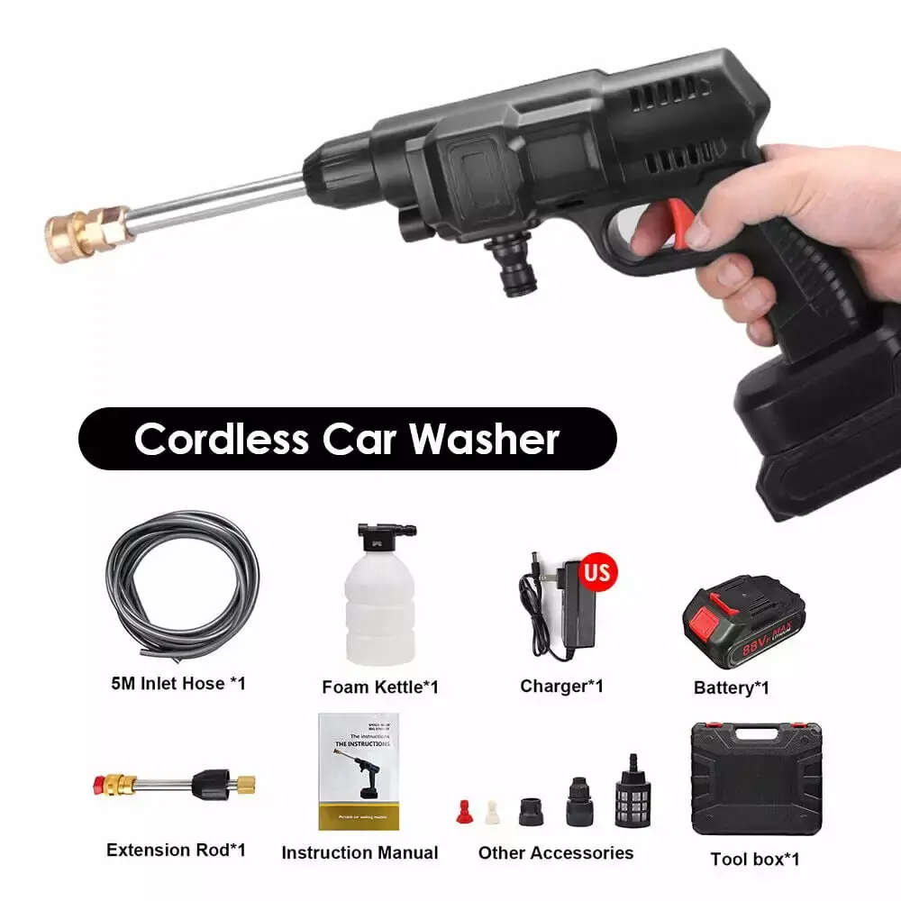 Mini Cordless Pressure Washer Gun - Travel-Friendly Portable Car Washer Garden and Outdoor Cleaning Style