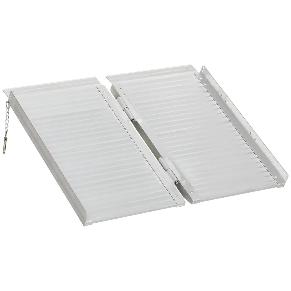 Textured Aluminum Travel-Friendly Wheelchair Ramp Home Steps Doorways aosom business