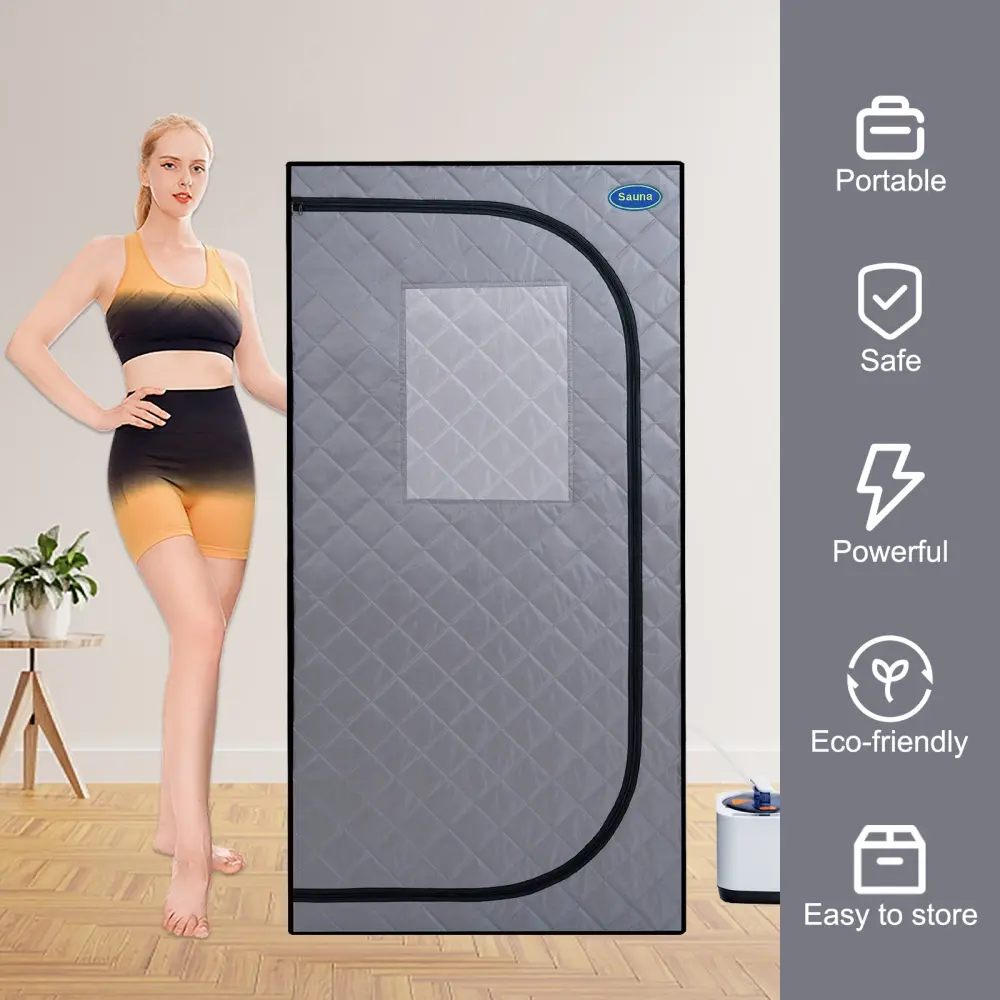 Travel-friendly Grey Mini Plus Style Sauna Tent Personal Home Spa rnb