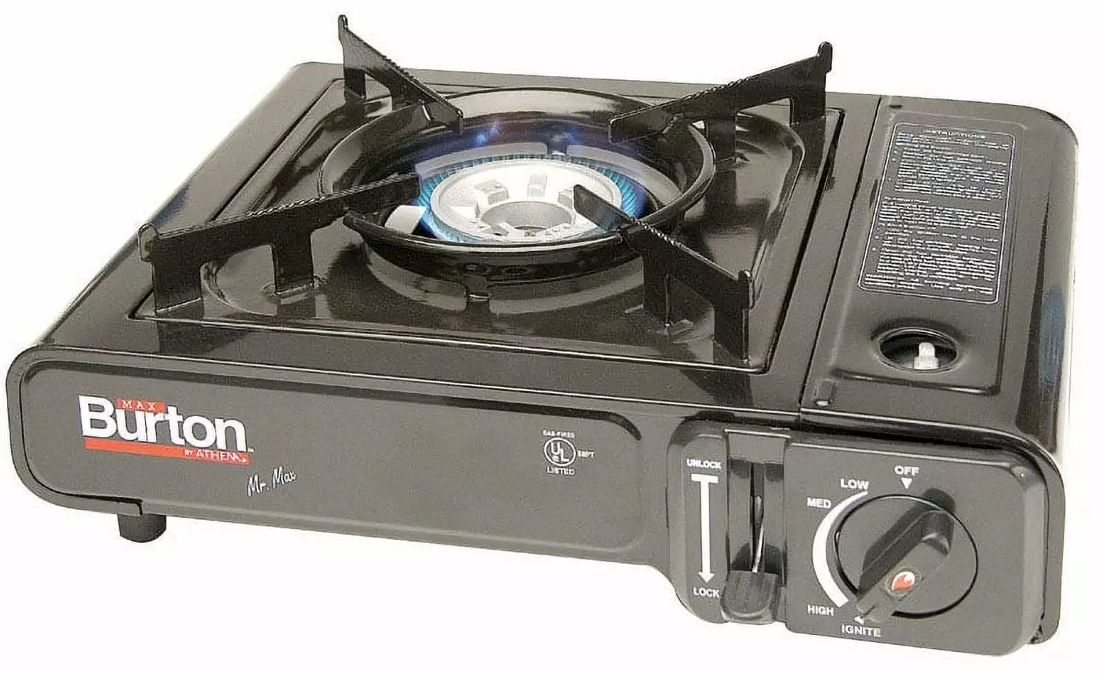 Max Burton 8253 Table Top Gas Burner 7650 BTU Piezoelectric Ignition