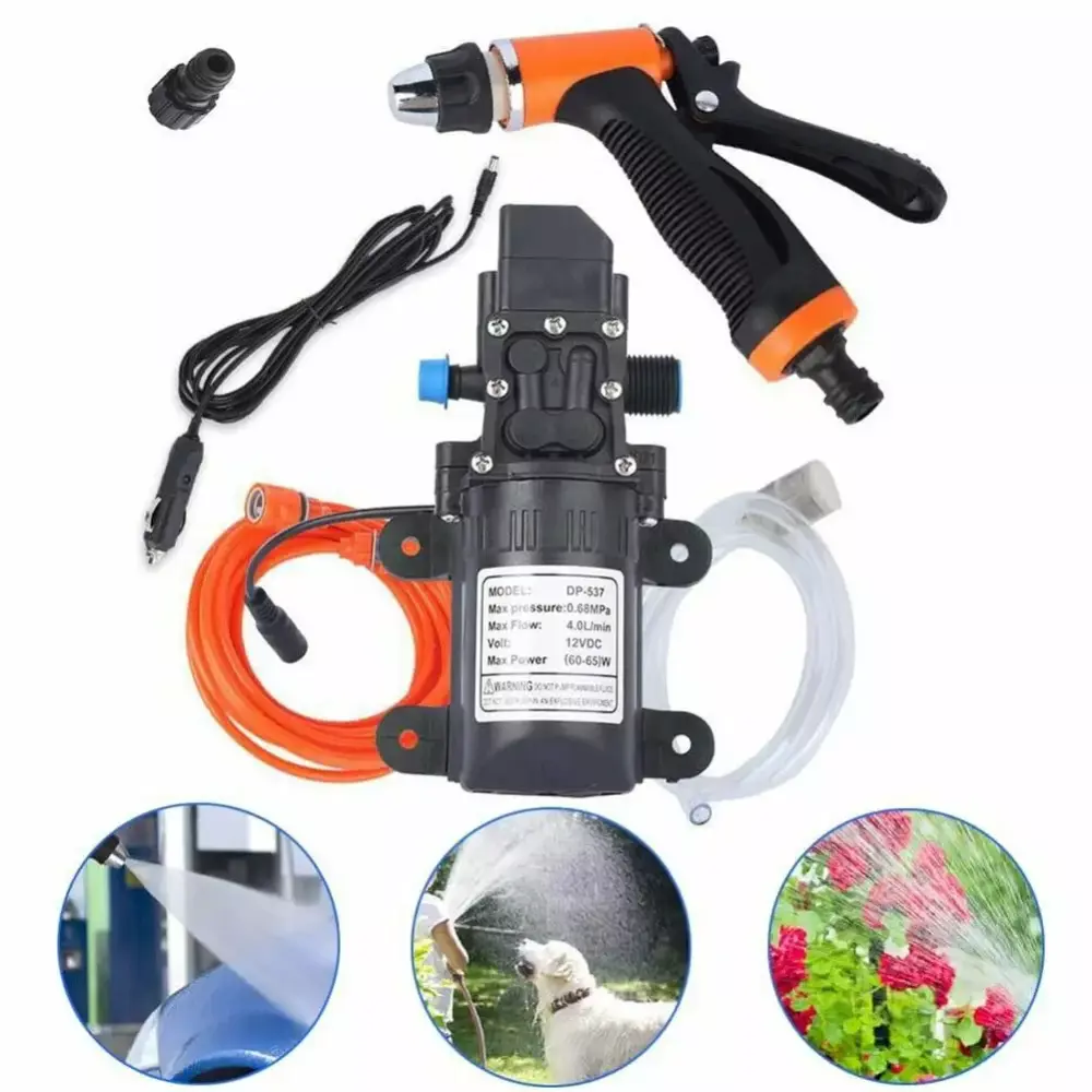 12V DC 100W Travel Car Wash Pump Self-Priming High Pressure Water Washing Kit Vehicles