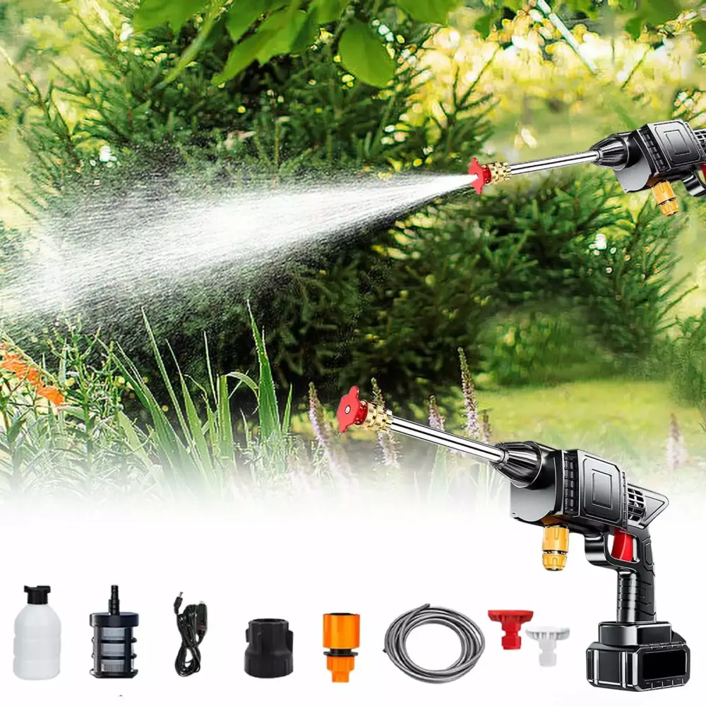 Teissuly Portable Electric Car Washing Machine Rechargeable High Pressure Water Sprayer Travel and Home Use Free