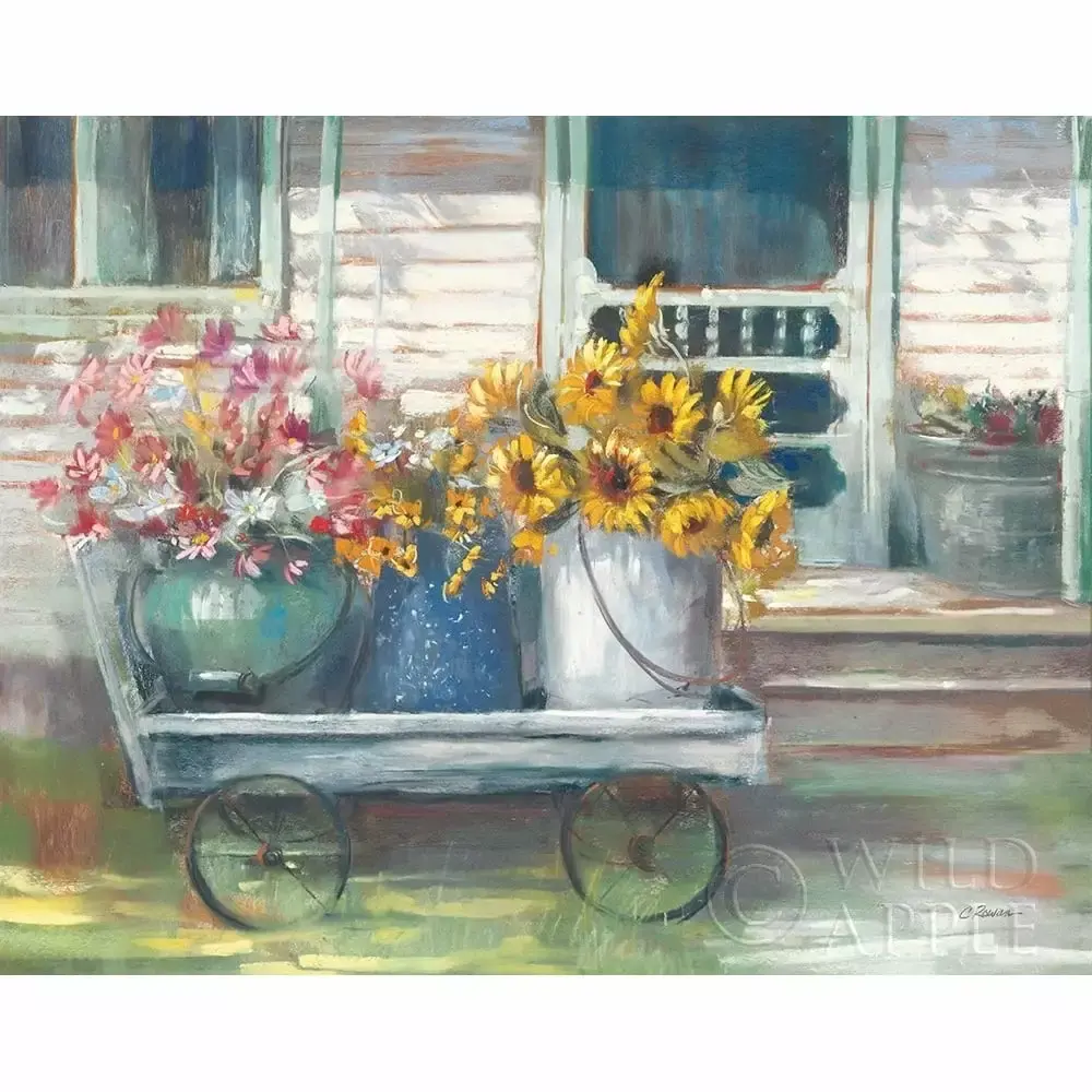 Garden Wagon Bright Poster Print 36x24 Carol Rowan Wall Art 24