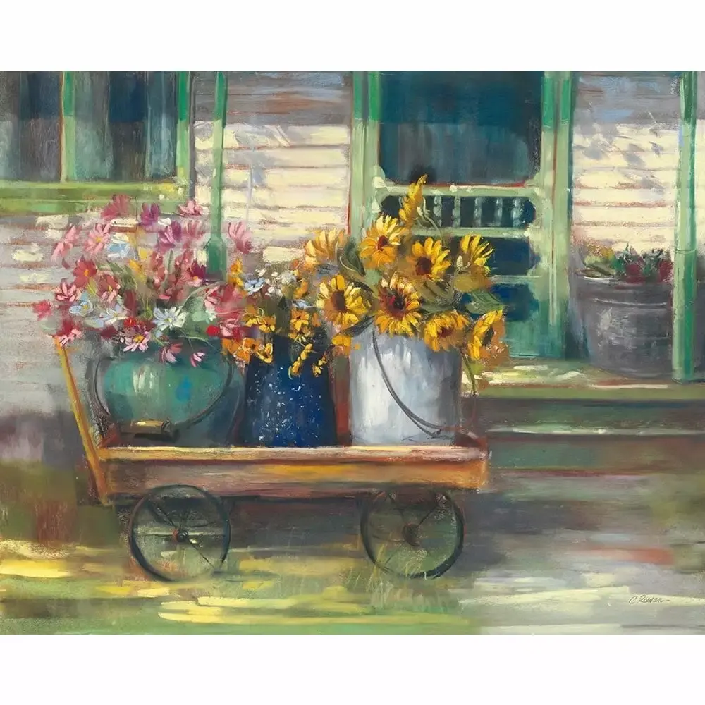 Garden Wagon Poster Print Carol Rowan 36 x 24 Inches Wall Art Decor 24
