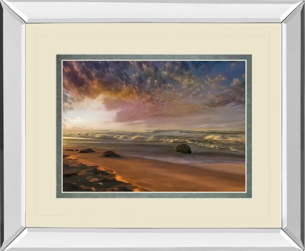 Summer Magic Mike Calascibetta - Mirror Framed Print Wall Art - Charcoal Brown