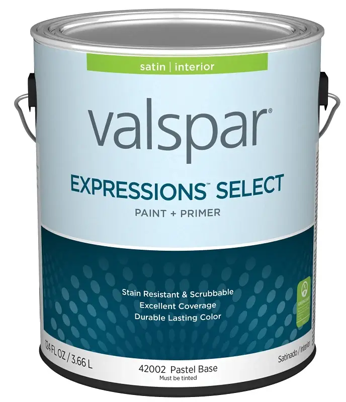 Valspar Expressions Specify 4200 028.0042002.007 Latex Paint, Acrylic Base, Satin Sheen, Pastel Base, 1 gal