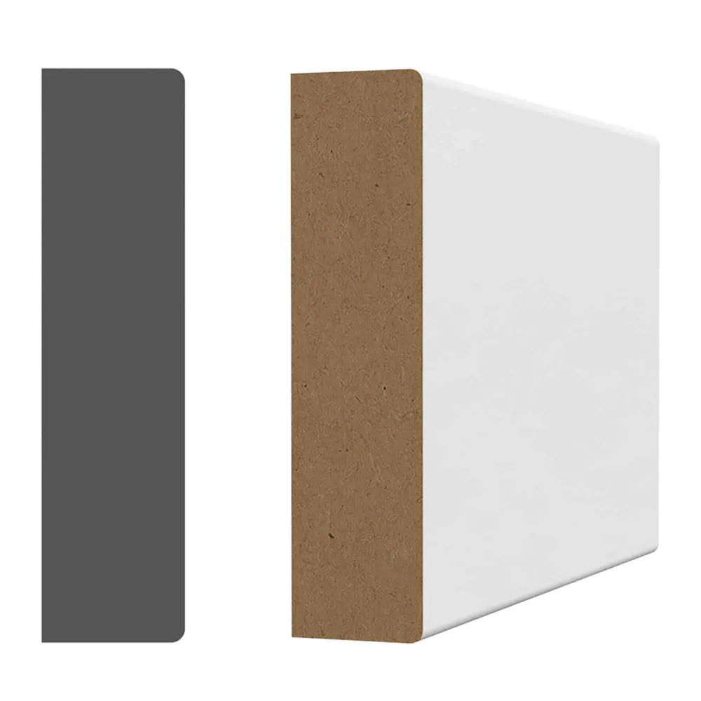 White Prepainted Rectangular Frame Wood Fiber 7’-1" x 2-1/2" x 5/8", 8 Units