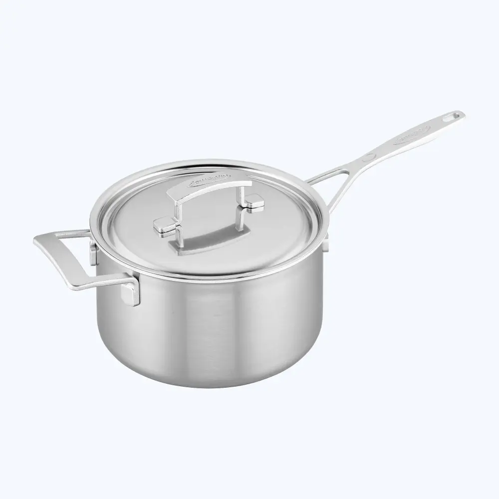 5-Ply 4-qt Stainless Metal Saucepan