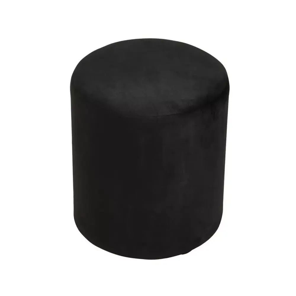 Haley Velvet Pouffe - Midnight | Rustic Finish