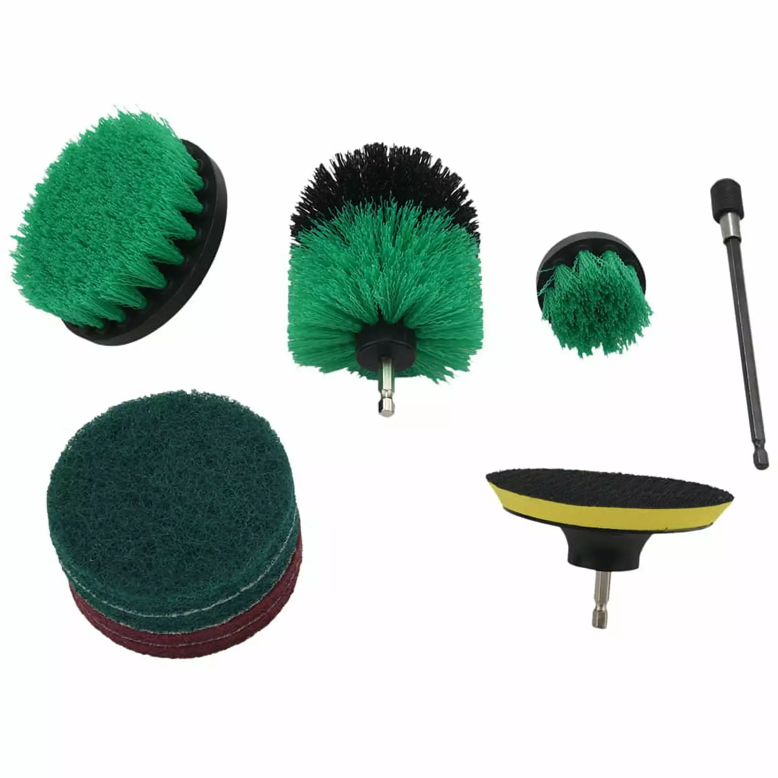 9Pcs Attachment Kit Power Scrubber Drill Brushes 6 inch Long Reach Extension Cleaning Bathroom Kitchen Garden Floor Tub Bb...