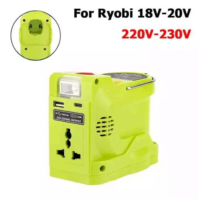 200W Efficient Portable Power Station Dual USB and LED Light 18V Battery