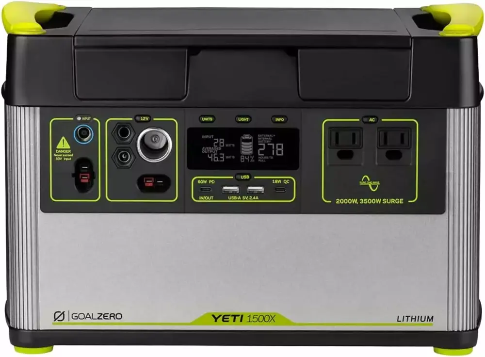 Goal Zero Yeti 1500X Travel-friendly Power Station 1516Wh Lithium Battery Generator 2000W Home Backup Camping Yeti