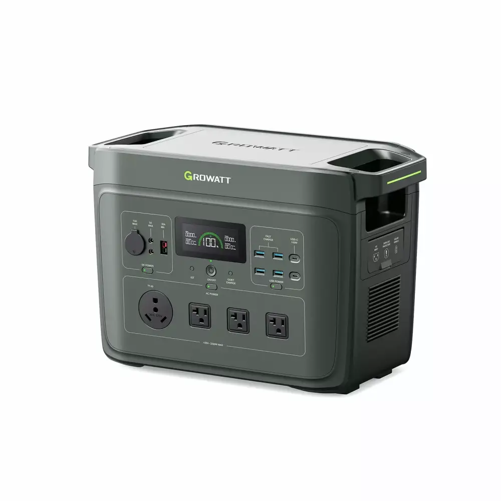 GROWATT Infinity 2000 Travel-friendly Power Station 2048Wh LifePO4 Expandable to 6144Wh 2200W AC Output Camping RV