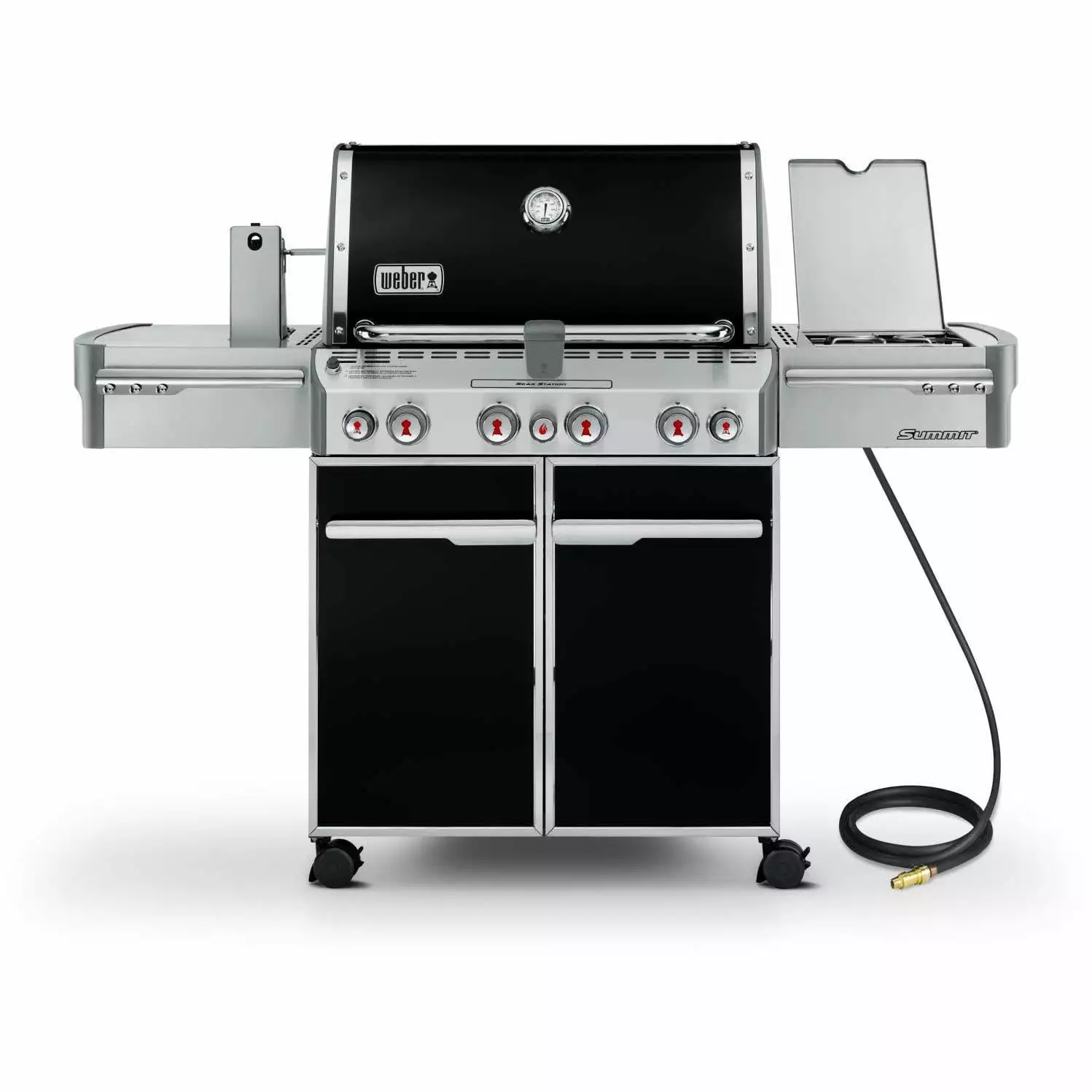 Weber Summit E-470 Natural Gas Grill Rotisserie Sear Burner and Side Burner Black