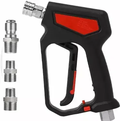 5000 PSI Pressure Washer Gun 1/4 Quick Connector and M22 Fittings High Pressure Cleaning Long
