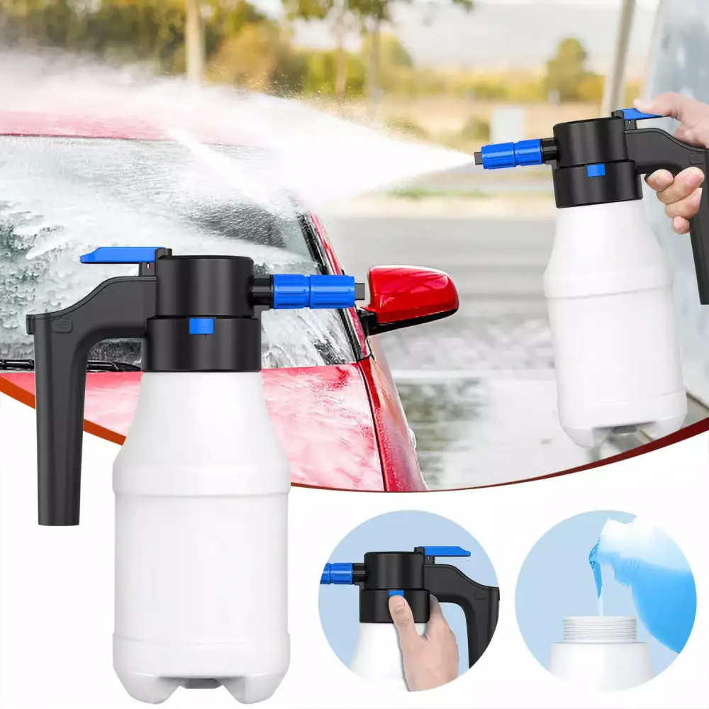 Electric Car Foam Sprayer 1.5L Rechargeable Battery Powered Foam Cannon Vehicle Washing Free
