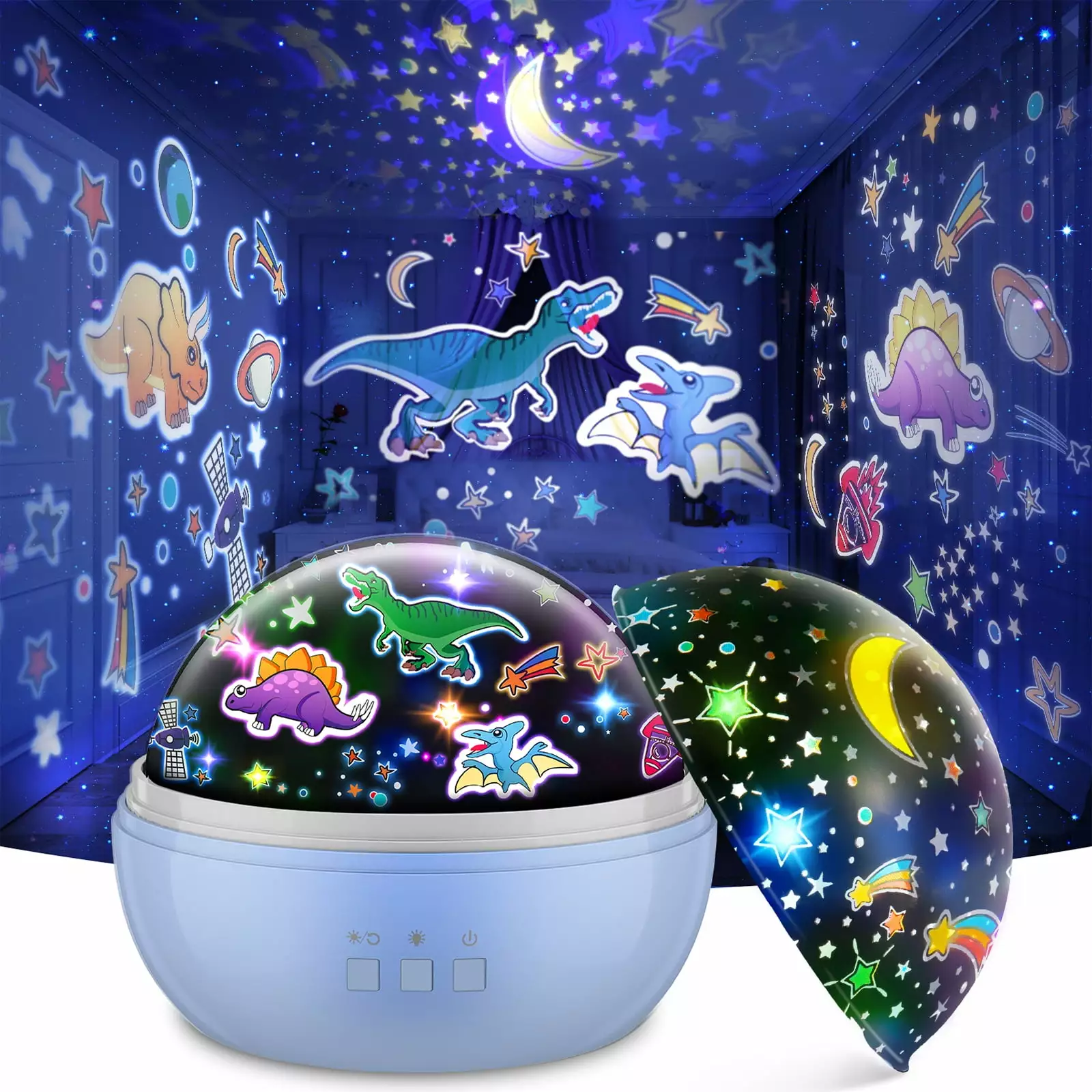 Star Projector Night Light Kids Dinosaurs Star Projector Light Gifts 3-12 Year Old Boys Girls Galaxy Projector Kids Room A...