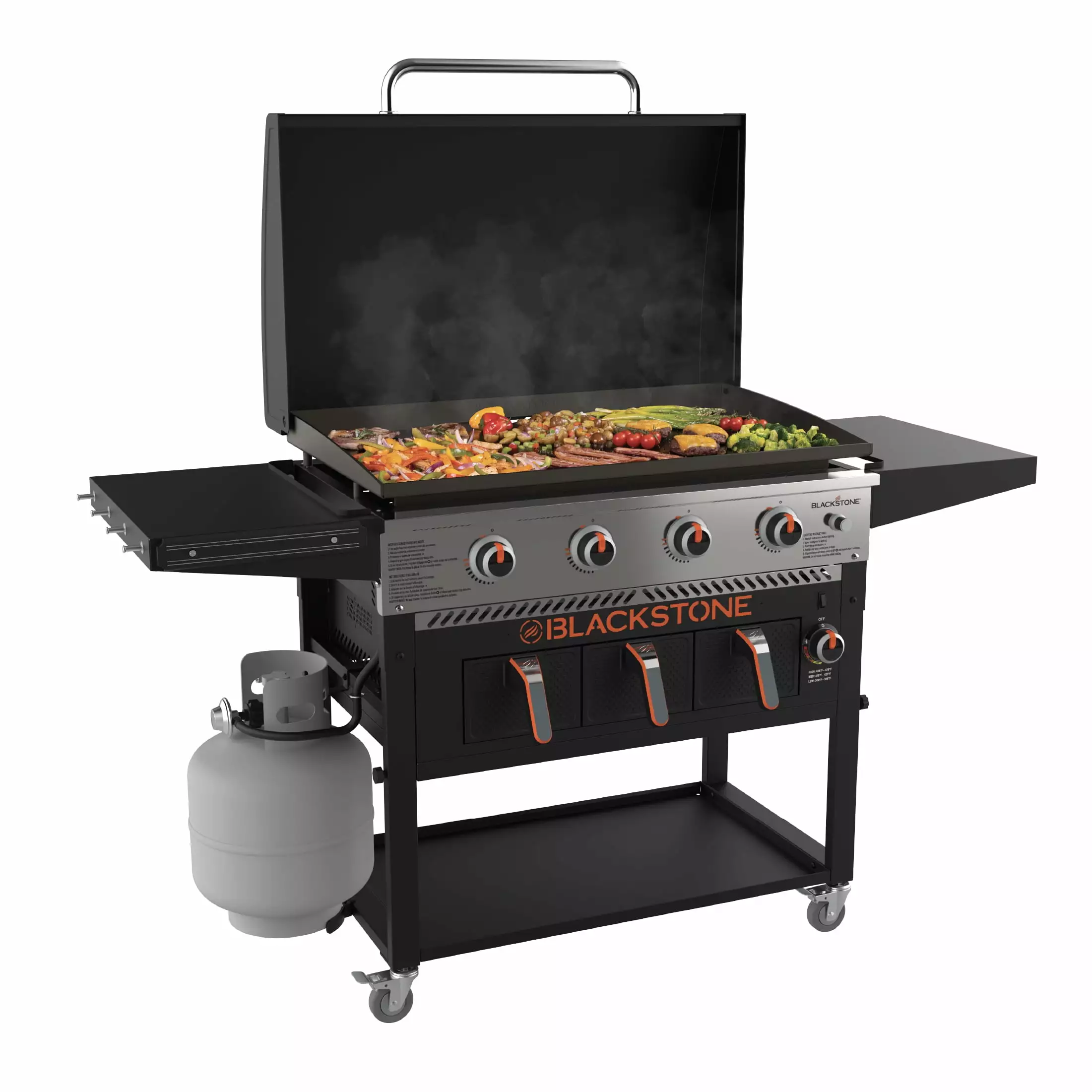 Blackstone 4-Burner 36 Inch Propane Griddle Air Fryer and Hood