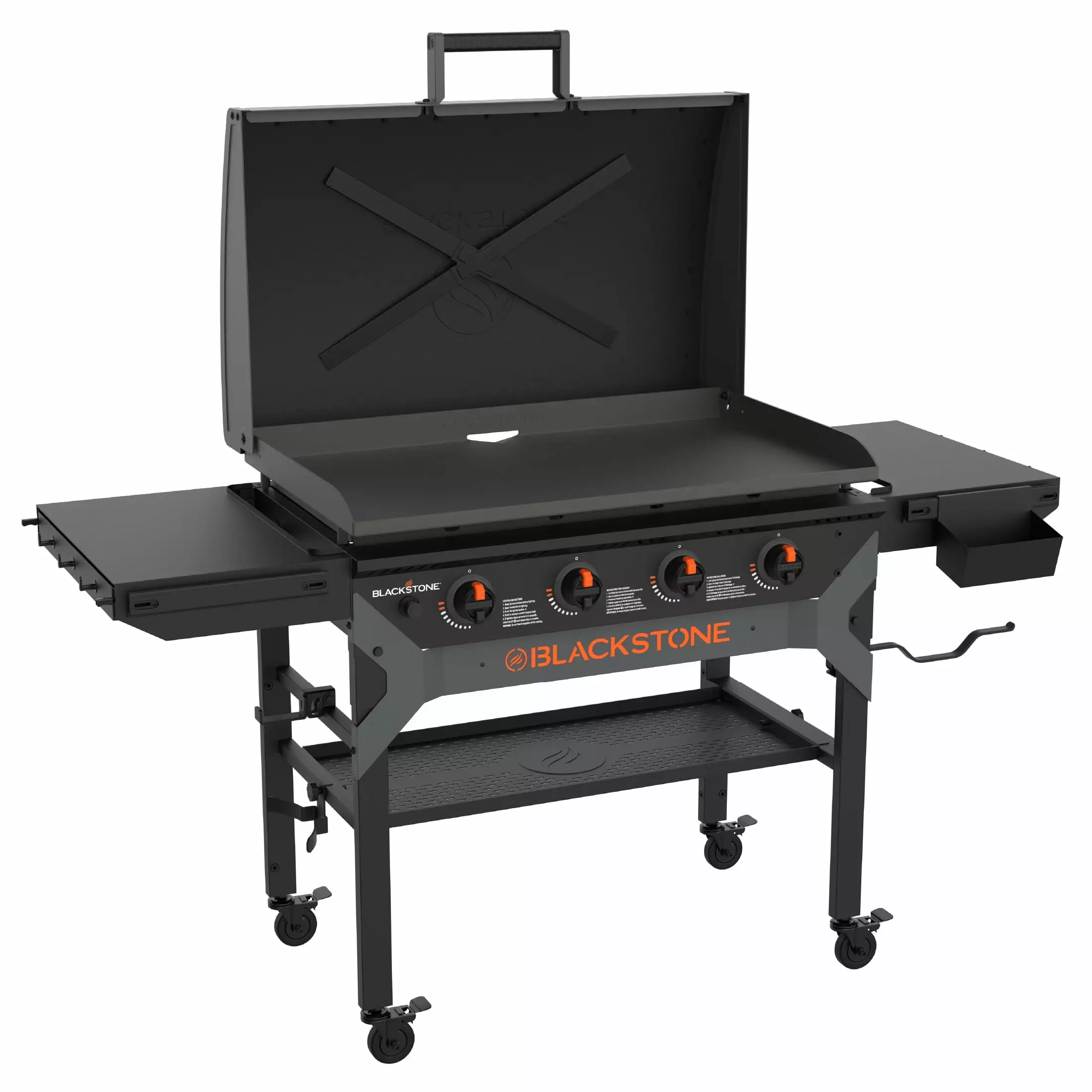 Blackstone 36 Inch Propane Griddle Grill 2310 Movable Outdoor Flat Top X-Braced Hood and Powder Coated Steel