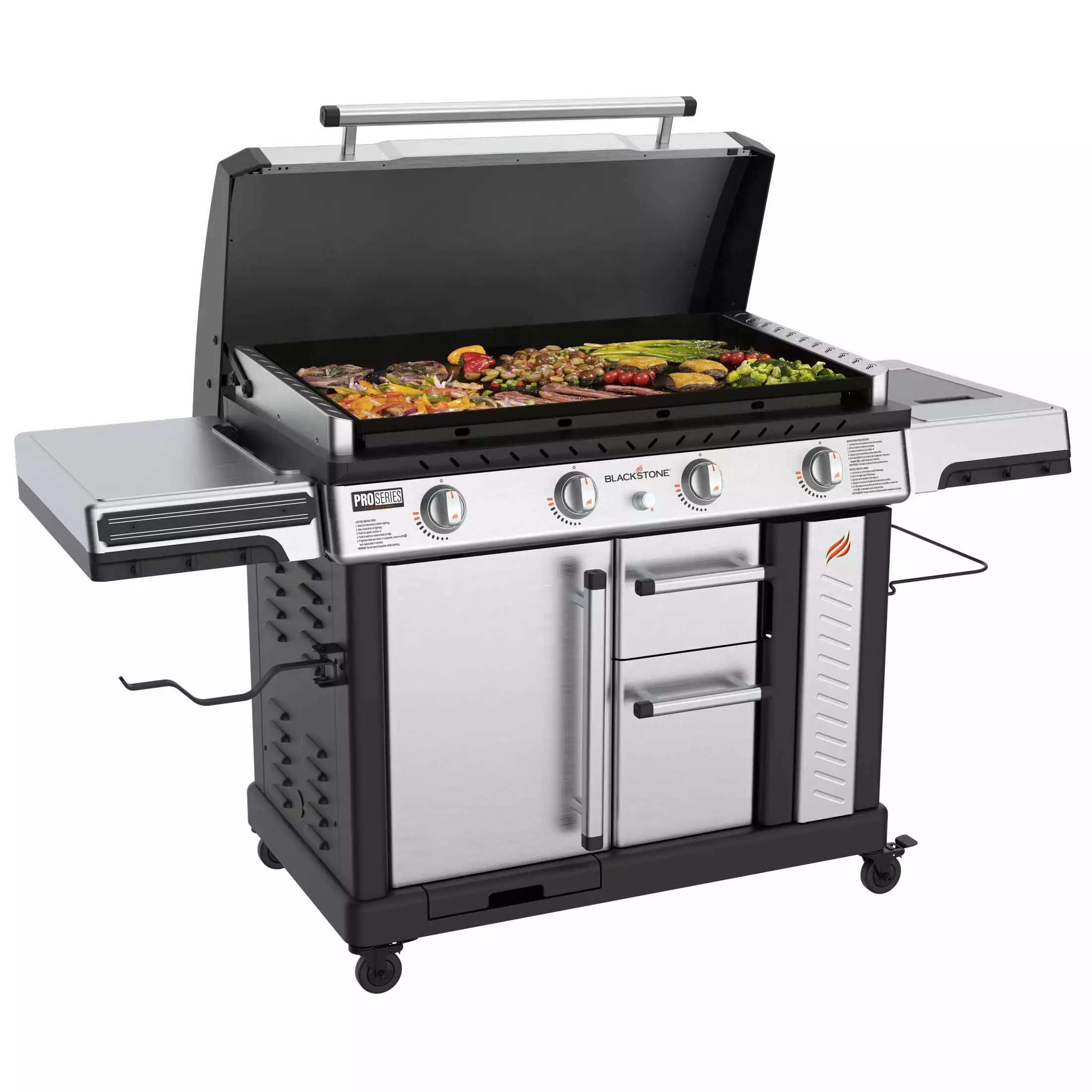 Blackstone ProSeries 4-Burner 36 Inch Propane Griddle Stainless Steel Cabinet and Hood