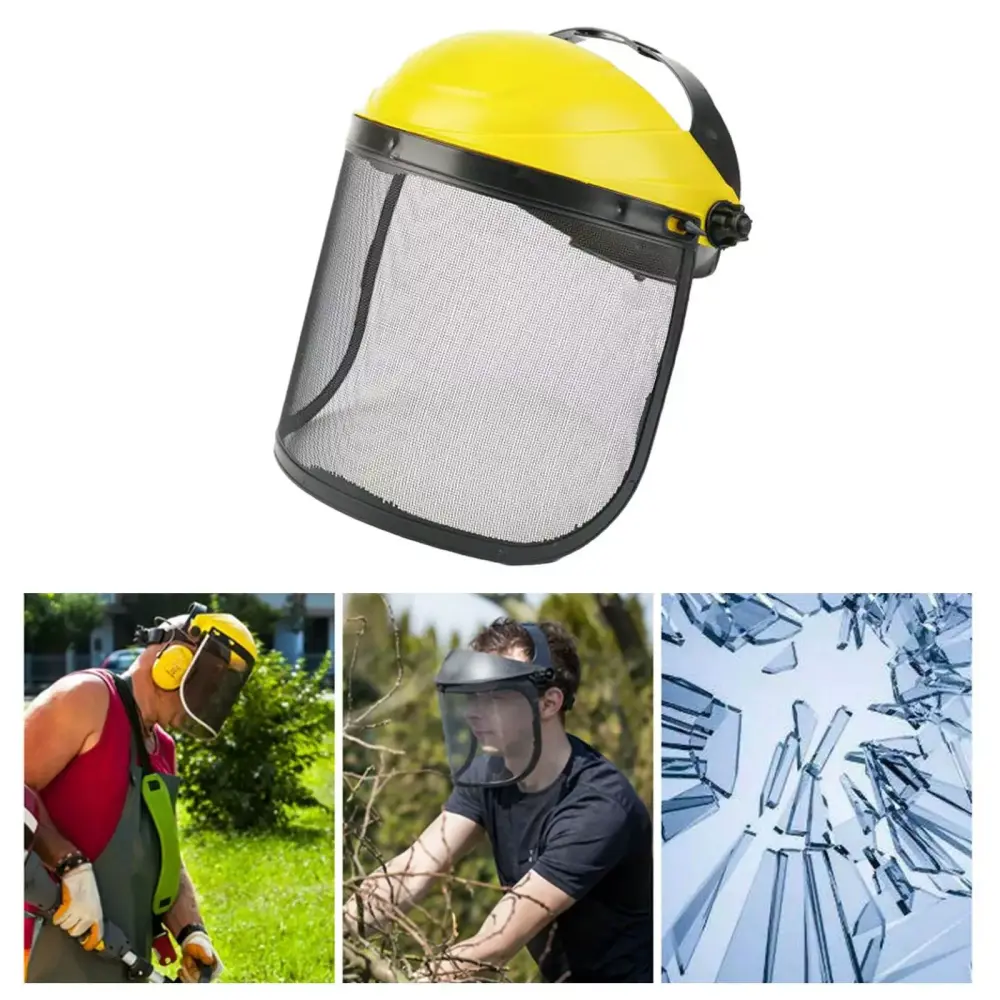 Protective Metal Mesh Logging Electric Cutting Gloves Yellow Caps